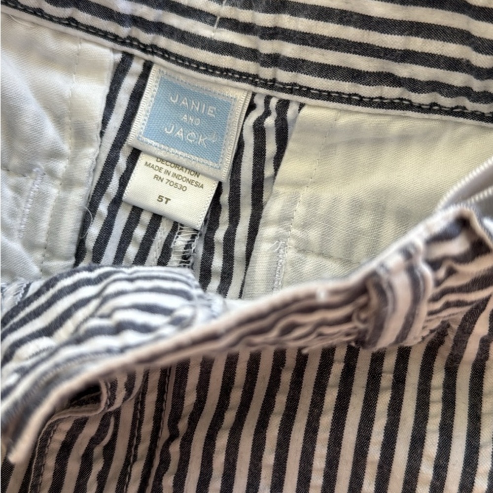 Janie and Jack Navy and White Striped Pants